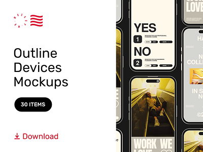 Outline Device Mockups branding bundle design device download identity iphone logo macbook mockup outline psd template typography