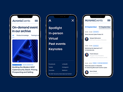 Acronis Events cyber protection events figma graphic design mobile technology typography ui user interface uxui webdesign website