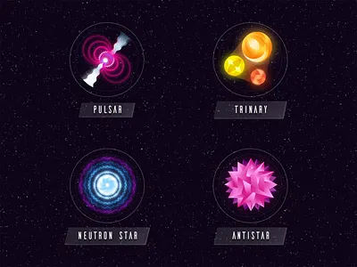 Exotic Stars Icon Animation animated icons animation astronomy cosmos dark mode futursitic geometric stars icon animation icons illustration night sky animation planets space star animation star design stars ux vivid