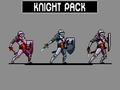 Free Knight Character Pixel Art by 2D Game Assets on Dribbble