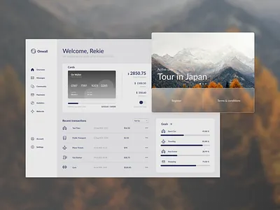 Onwall | Financial Dashboard 2d 3d abstract adobe adobe illustration agency branding dashboard design graphic design illustration landing page logo minimalist simple ui vector
