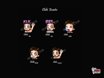 Chibi Twitch Emotes 3d amazing animation branding cartoon cute design emoji emote emotes graphic design hi illustration logo lol motion graphics twitch twitchemote twitchemotes ui