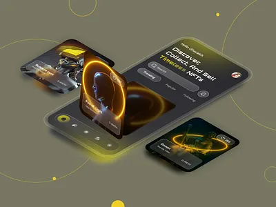 NFT App Cocept app binance bitcoin blockchain coin crypto cryptoart cryptocurrency dark ethereum fan tokens metamask nft nft app nft design nft ui nfts token tokens trade