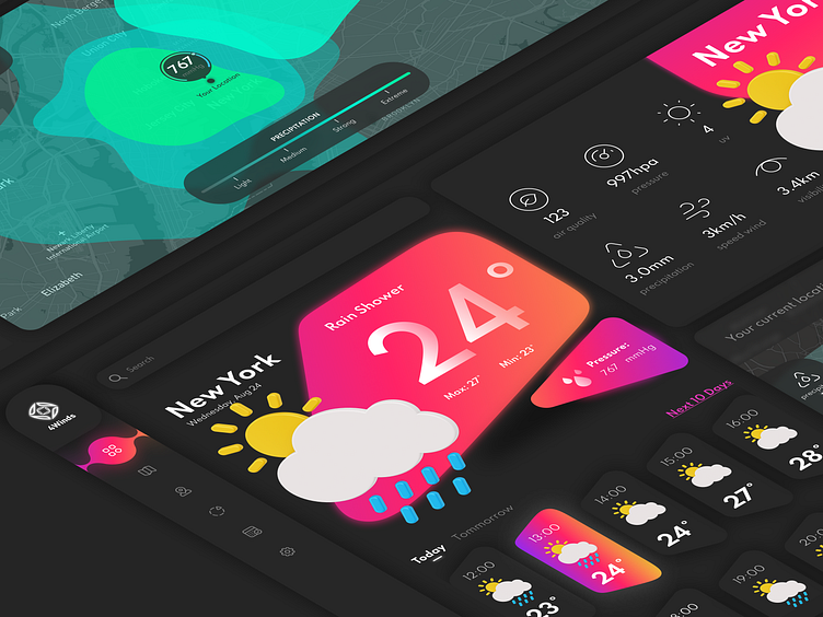 Weather dashboard by Gary Gurman on Dribbble
