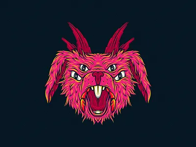 MNSTRS - RABBIT acid animal artwork character colorful cute design face fun funny game illustration monster mutant nft pink rabbit sticker vector wild
