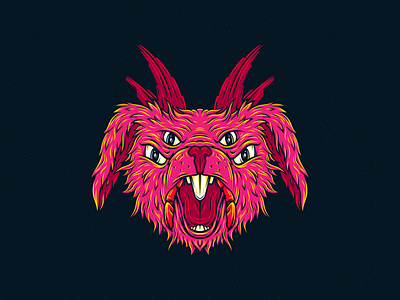 MNSTRS - RABBIT acid animal artwork character colorful cute design face fun funny game illustration monster mutant nft pink rabbit sticker vector wild