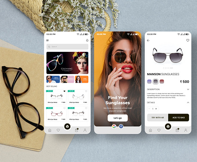 Eyewear App app branding design eyewearapp graphic design illustration logo typography ui ux vector