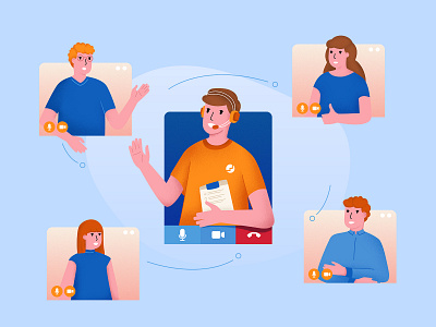 TryWork - Project Manager call character google meet illustration meet meeting project manager skype talk video call zoom