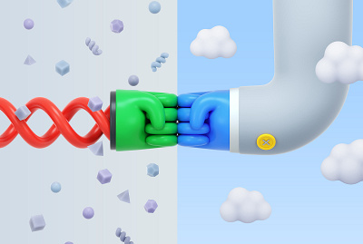 Google Cloud - Fist Bump 3d animation c4d character cinema4d design gif illustration logo ui