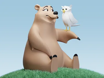 bear 3d 3dsmax concept design fun illustration