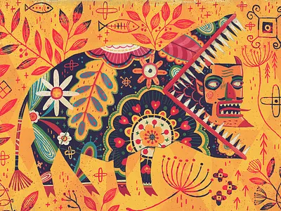 T h e D E V i L I N S i D E animal buy character devil exhibition flower folk fun illustrated illustration nature pig prints shop