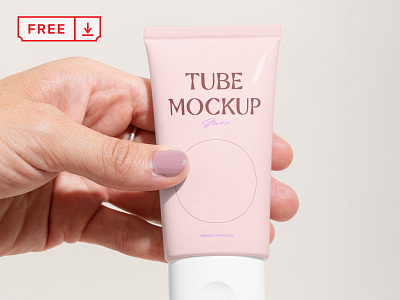 Free Beauty Tube PSD Mockup branding cosmetic design download free freebie identity logo mockup psd template tube typography
