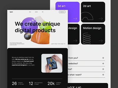 Landing | tg.pro animated animation design design agency design studio design team desire agency graphic design hero page landing landing page motion motion design motion graphics ui web web interface web site web ui website