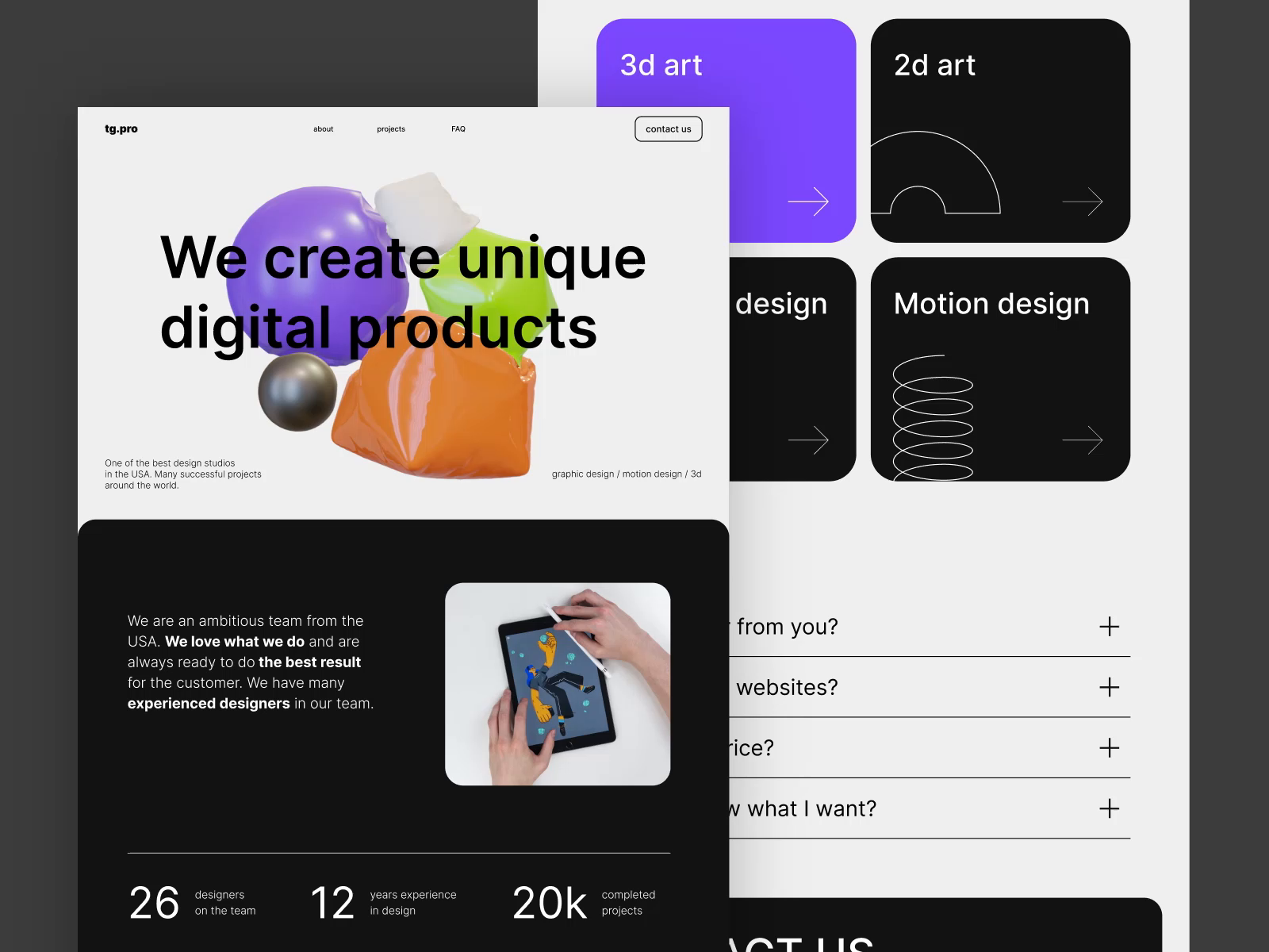 Landing | tg.pro by Desire Creative Agency for Desire Creative on Dribbble