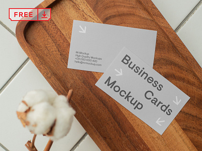 Free Business Card on Wood Table Mockup branding business card design download free freebie identity logo mockup psd template typography