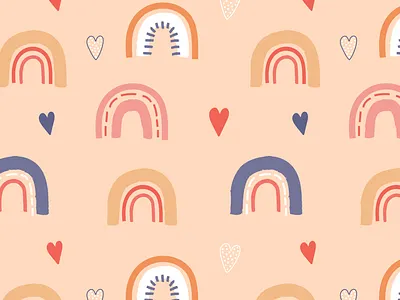 Childish pattern with rainbows childish design graphic design illustration pattern rainbow vector