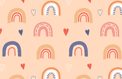Childish pattern with rainbows childish design graphic design illustration pattern rainbow vector