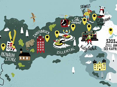 Visit Austria antoine corbineau digital editorial folioart illustration map travel