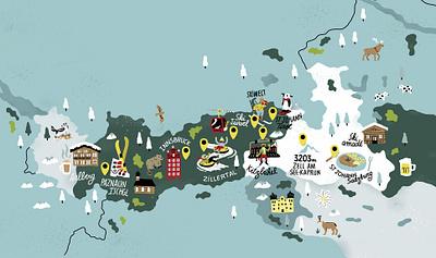 Visit Austria antoine corbineau digital editorial folioart illustration map travel
