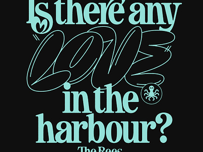 Love in the Harbour custom lettering design vector