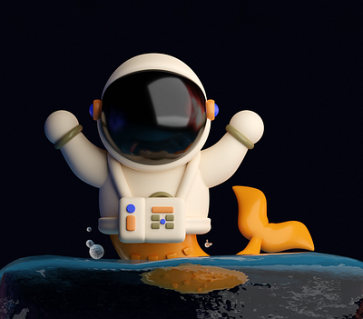 Best of two sides 3d 3dcharacter 3dmodel 3dmodelling 3dsmax astronaut blender blender3d design illustration space