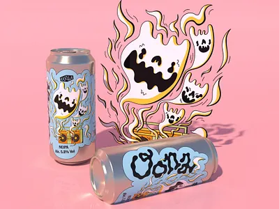 Exale Oona alcohol beer beer can beer label boombox brand identity brewery dinamo dope drink house party illustration ipa label neipa pint smoke vector visual identity walthamstow