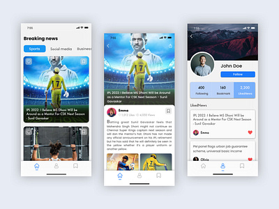 Tidbit - News Feed App design ios app design mobile screen mobile ui mobile uiux news newsfeed sketch ui