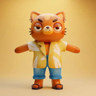 3D cat character 3d 3dillustration 3dmodel blender character character design illustration motion graphics