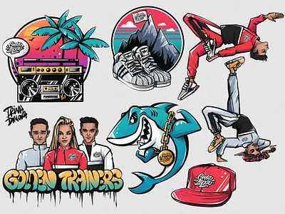 Sticker Pack For Summer Breakdance Camp breakdance camp character character design dance design digital art hip hop illustration sticker sticker design sticker pack sticker set stickers