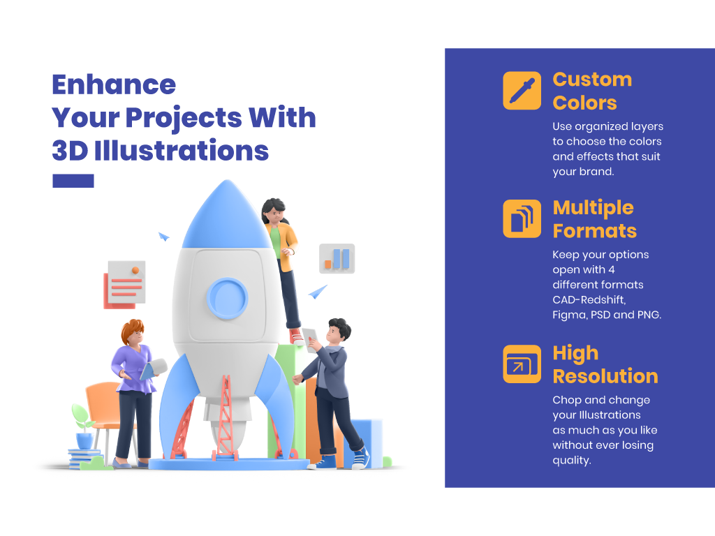 Example of Custom 3D Illustrations