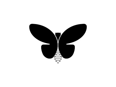 Butterfly + Bee animal bee branding butterflies butterfly design honey icon illustration insect logo mark symbol vector