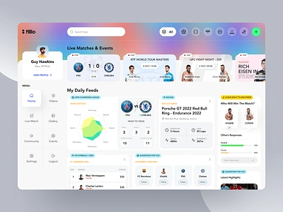 Sports News & Social App concept design inspiration f1 football formulaone live live match live streaming minimalism online news soccer social sports sports app sports news user experience user interface web web app web application