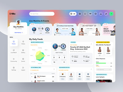 Sports News & Social App concept design inspiration f1 football formulaone live live match live streaming minimalism online news soccer social sports sports app sports news user experience user interface web web app web application