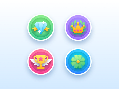 Achievements Icons achievements design digital games icons illustration rewards vector