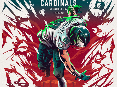 Philadelphia eagles football player graphic design cartoon style artwork