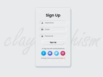 Neumorphism Effect Sign Up Form | Claymorphism | N banner design design neomorphism neumorphism neumorphism ui ui web design web designer