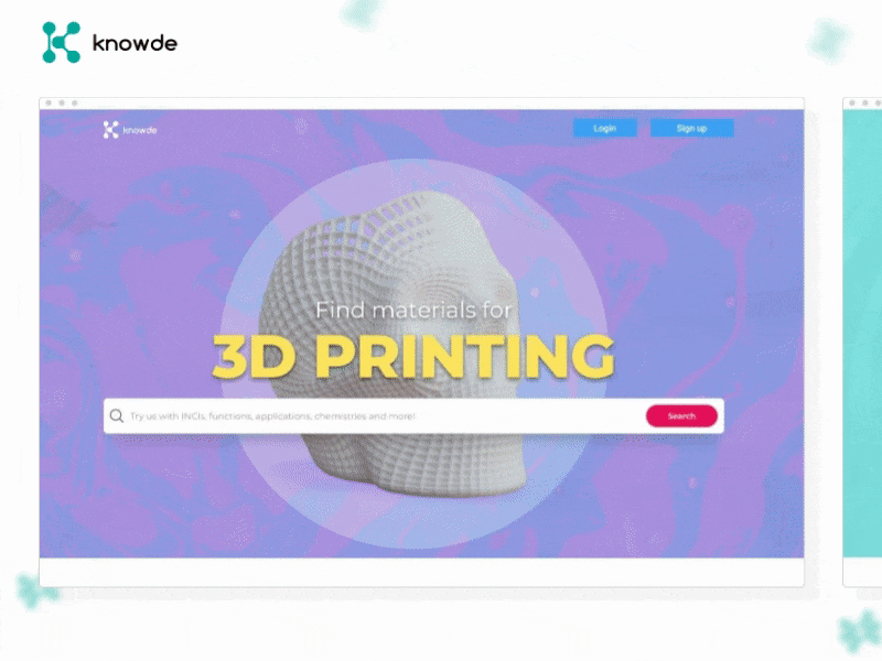[Knowde - The largest Online Chemical Marketplace for B2B Worldw 3d animation app branding chemical concept design designer illustration logo market platform product ui user user inteface ux vector website workshops
