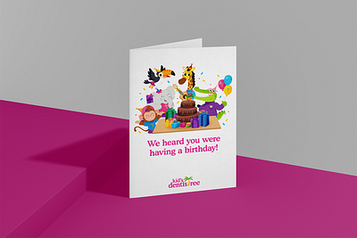 Kid's Dentistree Birthday Card design illustration print