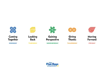 The Five Days of Summit '21 - Day Themes branding design icon iconography logo
