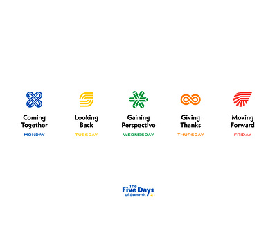 The Five Days of Summit '21 - Day Themes branding design icon iconography logo