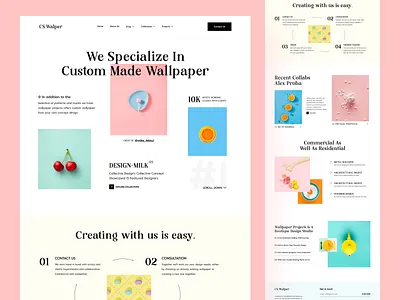 Custom Made Wallpaper Website clean creative creative design design dribbble2022 ecommerce home home page interface landing landing page minimal orix premium sajon uidesign wallpaper web design webdesign website