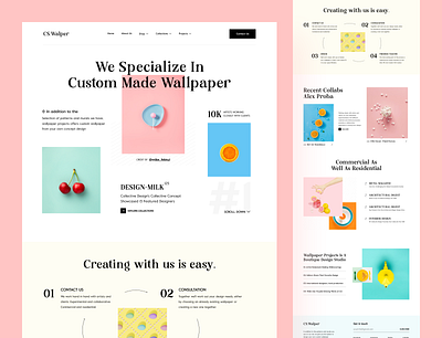 Custom Made Wallpaper Website clean creative creative design design dribbble2022 ecommerce home home page interface landing landing page minimal orix premium sajon uidesign wallpaper web design webdesign website