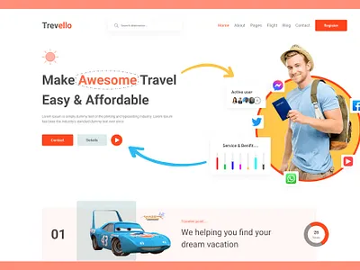 Travels Hero landing page adobe xd figma hero landing page product design template travels ui uiux uiux design ux web design web site