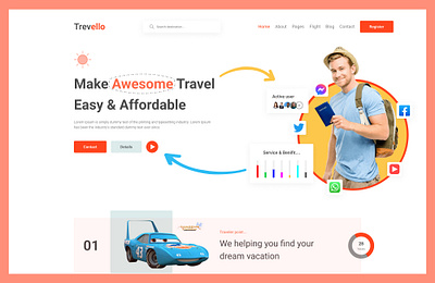 Travels Hero landing page adobe xd figma hero landing page product design template travels ui uiux uiux design ux web design web site
