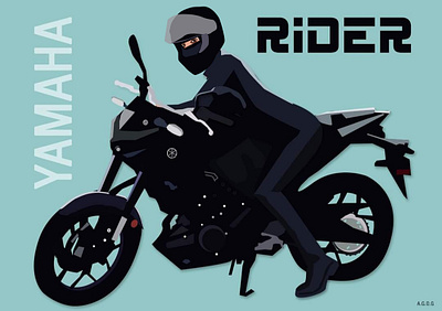 Rider art bike biker bikergirl branding design digital painting digitalart graphic design illustration illustrator sports ui yamaha