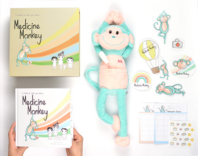 Medicine Monkey baby clothes baby decor baby goods baby packaging baby products branding children book children branding children illustration design illustration kids branding kids clothing kids decor kids designer kids illustration kids logo kids products toy illustration toy packaging