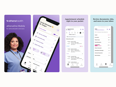 athenaOne Mobile App Store Images app app store brand ehr emr healthcare ios marketing mobile physician product design