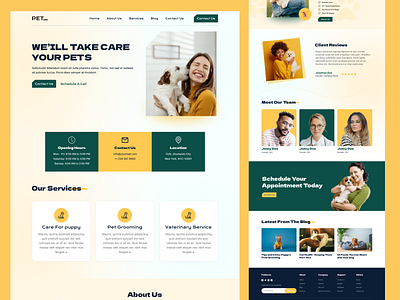 Pet Care Landing Page digital marketing landing page marketing pet pet care pet landing page ui ux user interface web design web template web ui webflow website design