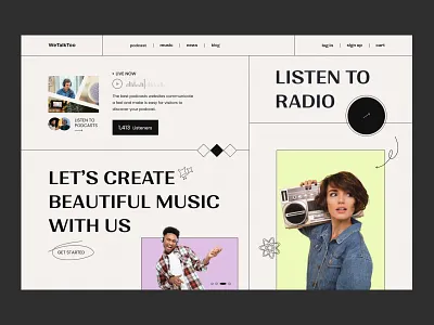 WeTalkToo - Website branding concept dailywebdesign design figma graphic design header illustration logo music nick way productdesign projects typography ui uiuxdesign ux uxdesignmastery webdesign websitedesigning