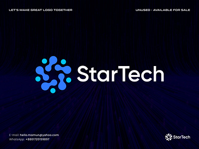 StarTech - Modern Technology Logo abstract logo brand creative logo crypto ecommerce icon identity logo designer logomark mark metaverse modern logo monogram nft saas software symbol tech technology unused